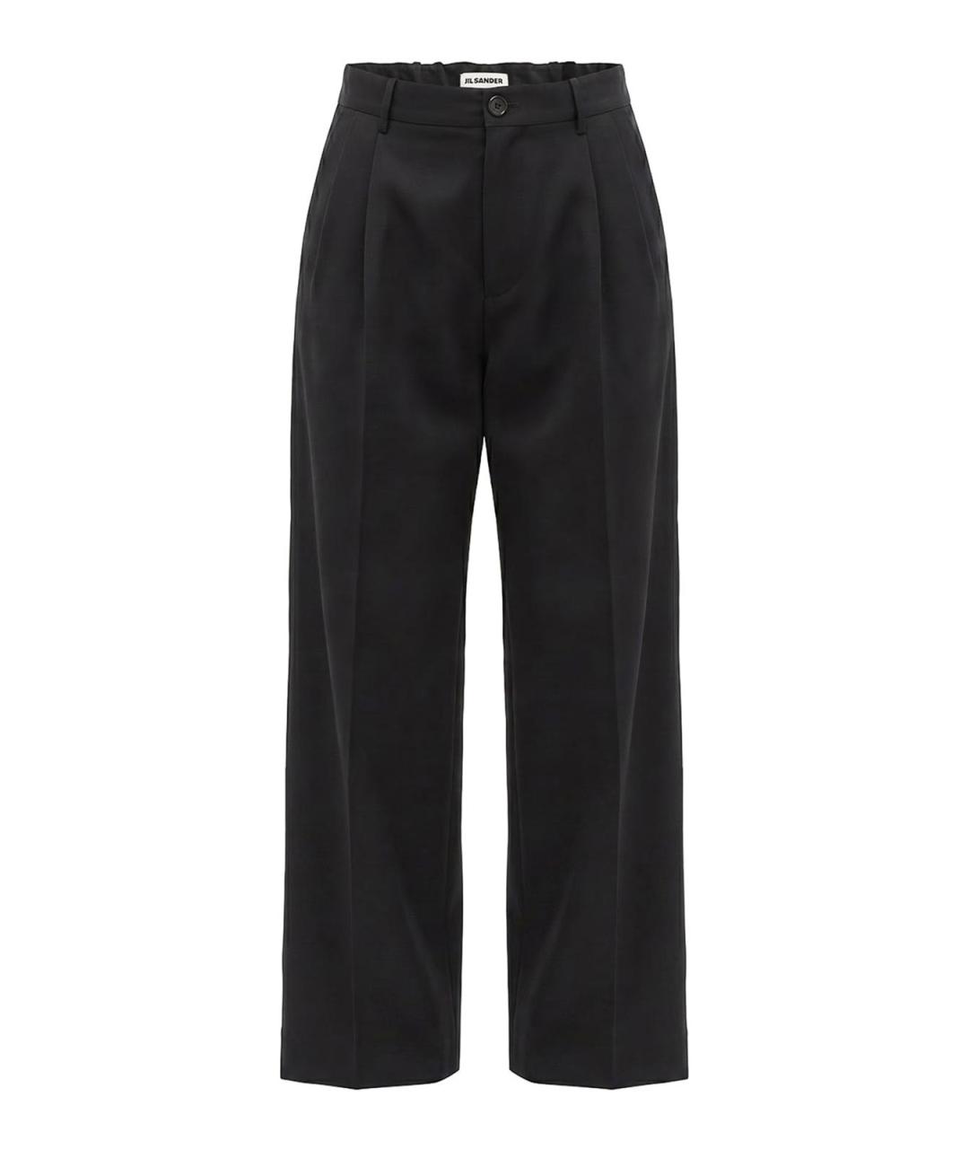 JIL SANDER Черные шерстяные брюки широкие, фото 1
