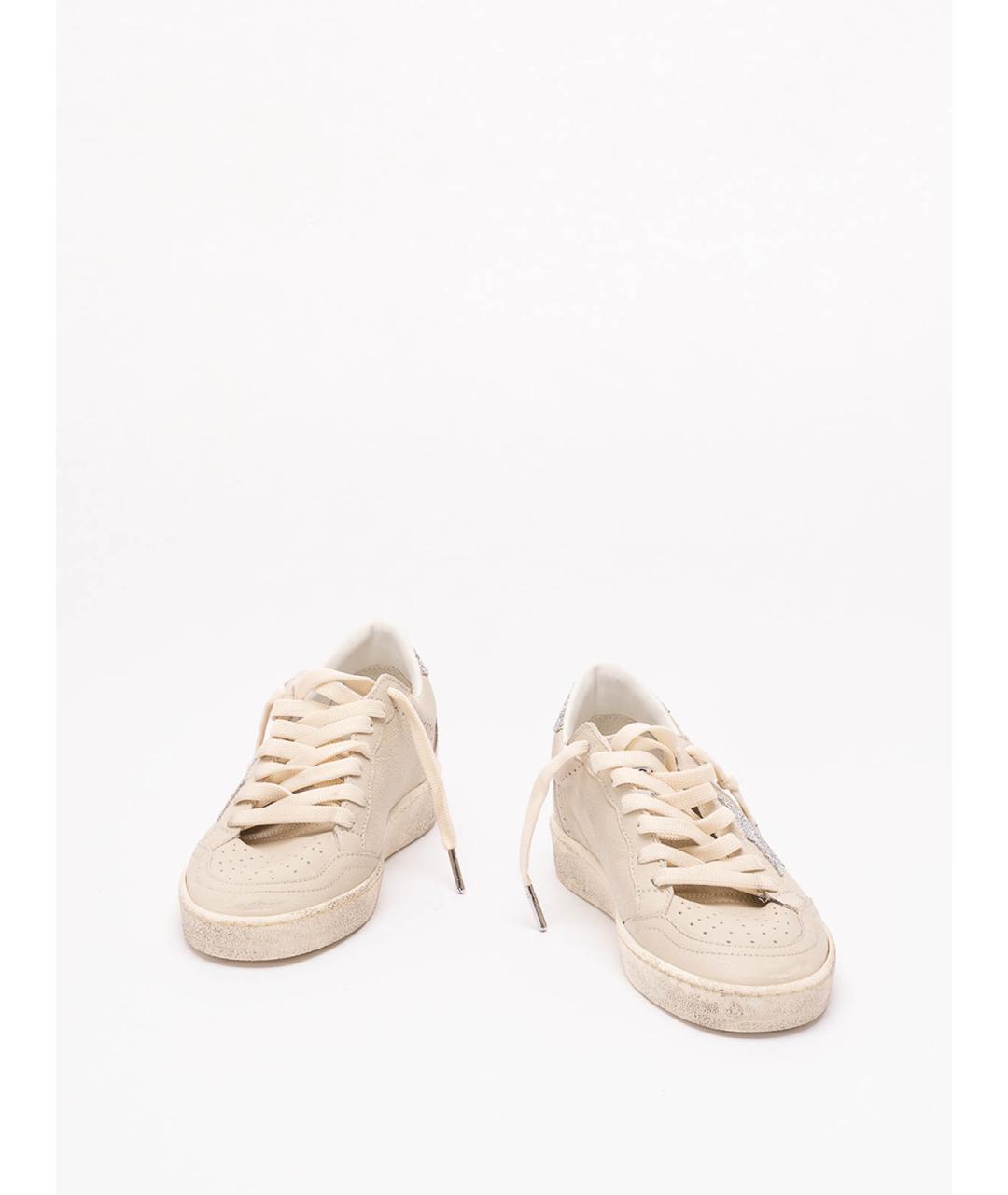 GOLDEN GOOSE Бежевые кожаные кеды, фото 2