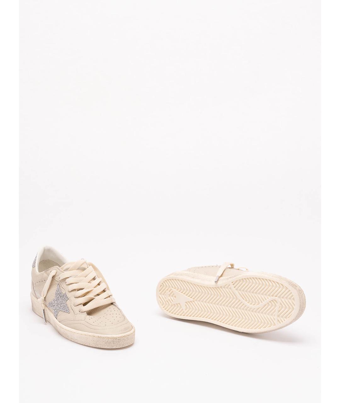 GOLDEN GOOSE Бежевые кожаные кеды, фото 4