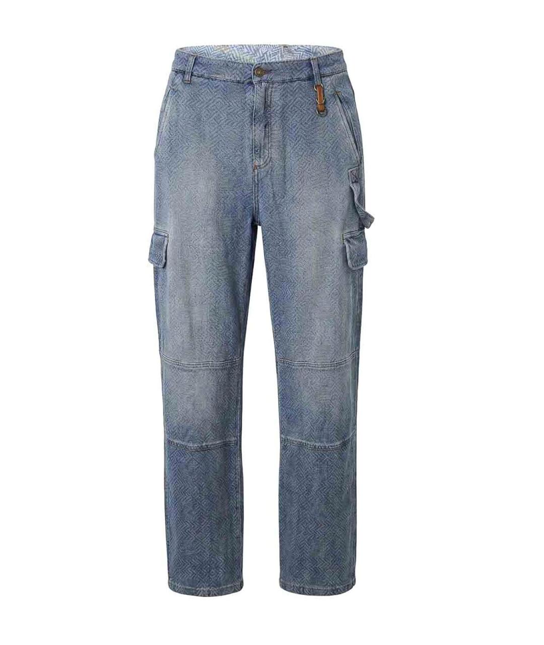 ERMANNO SCERVINO Синие хлопковые прямые джинсы, фото 1