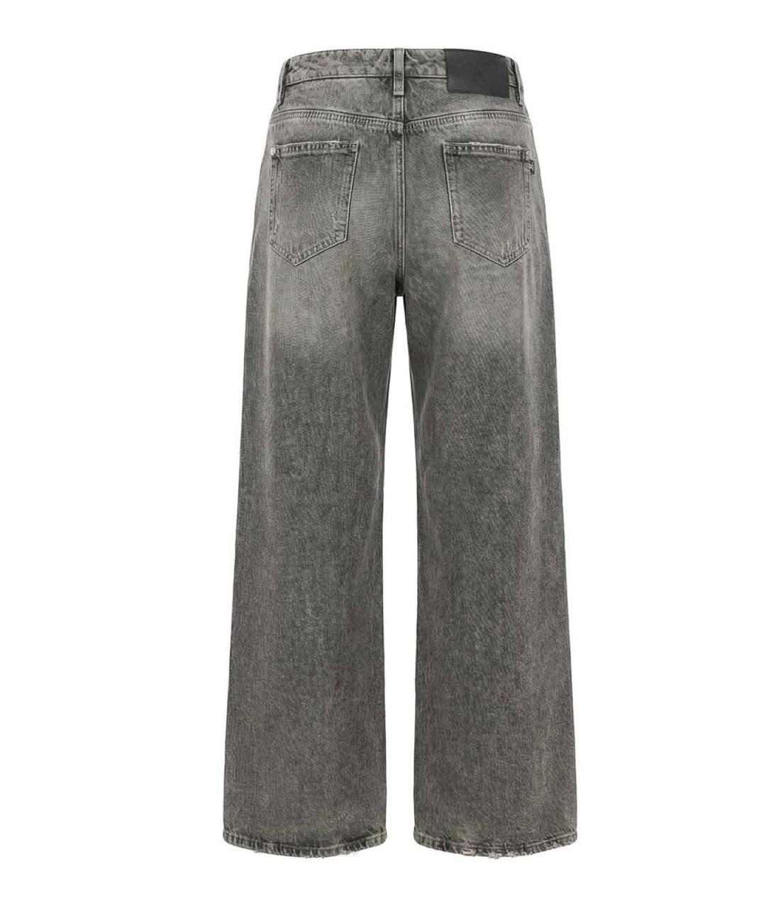 ERMANNO SCERVINO Серые хлопковые прямые джинсы, фото 2