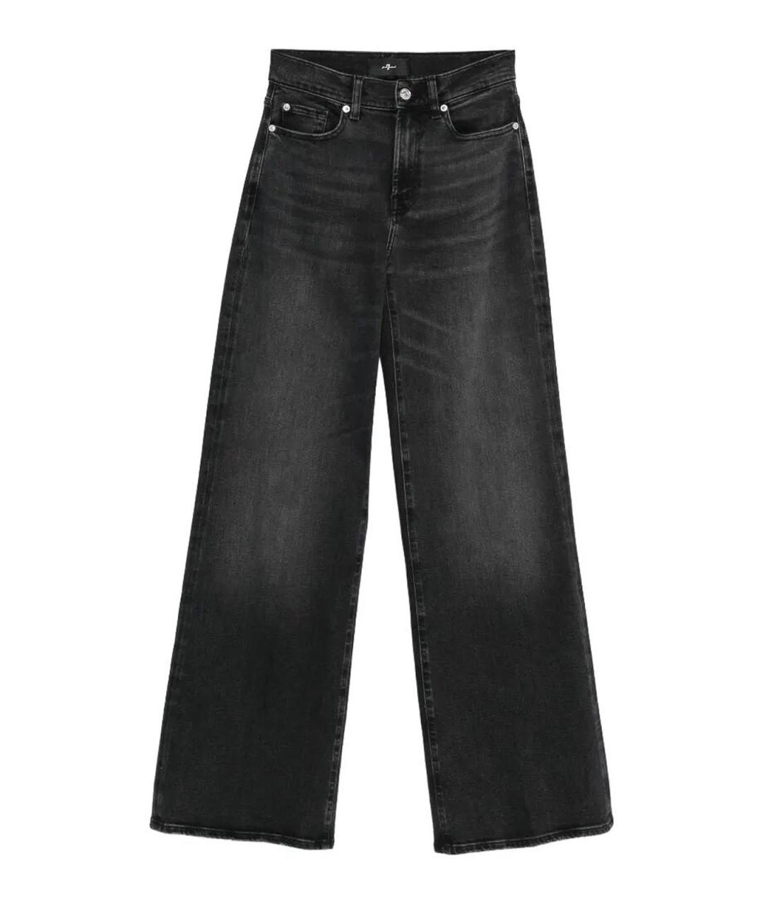 7 FOR ALL MANKIND Черные хлопковые прямые джинсы, фото 1