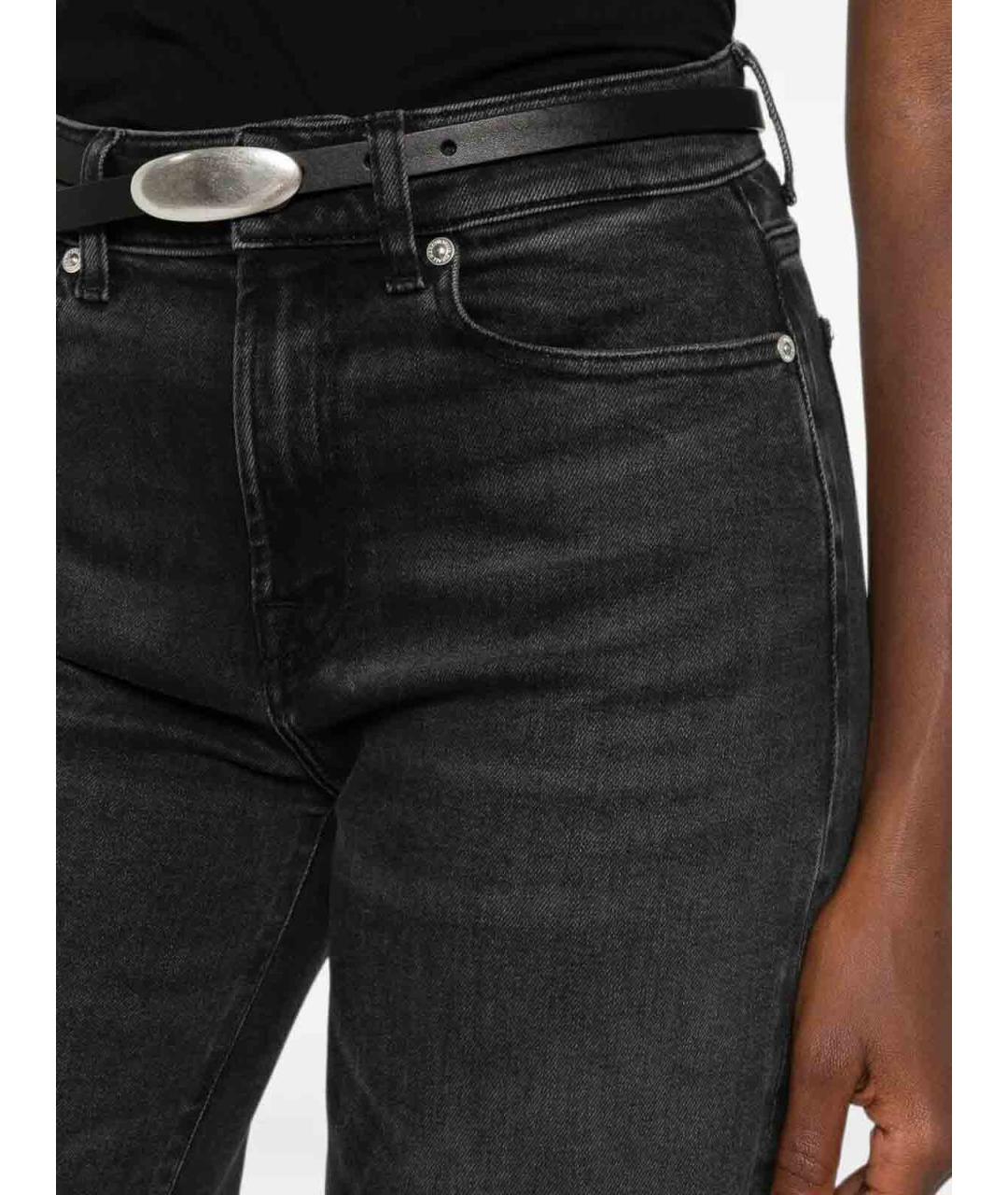 7 FOR ALL MANKIND Черные хлопковые прямые джинсы, фото 3
