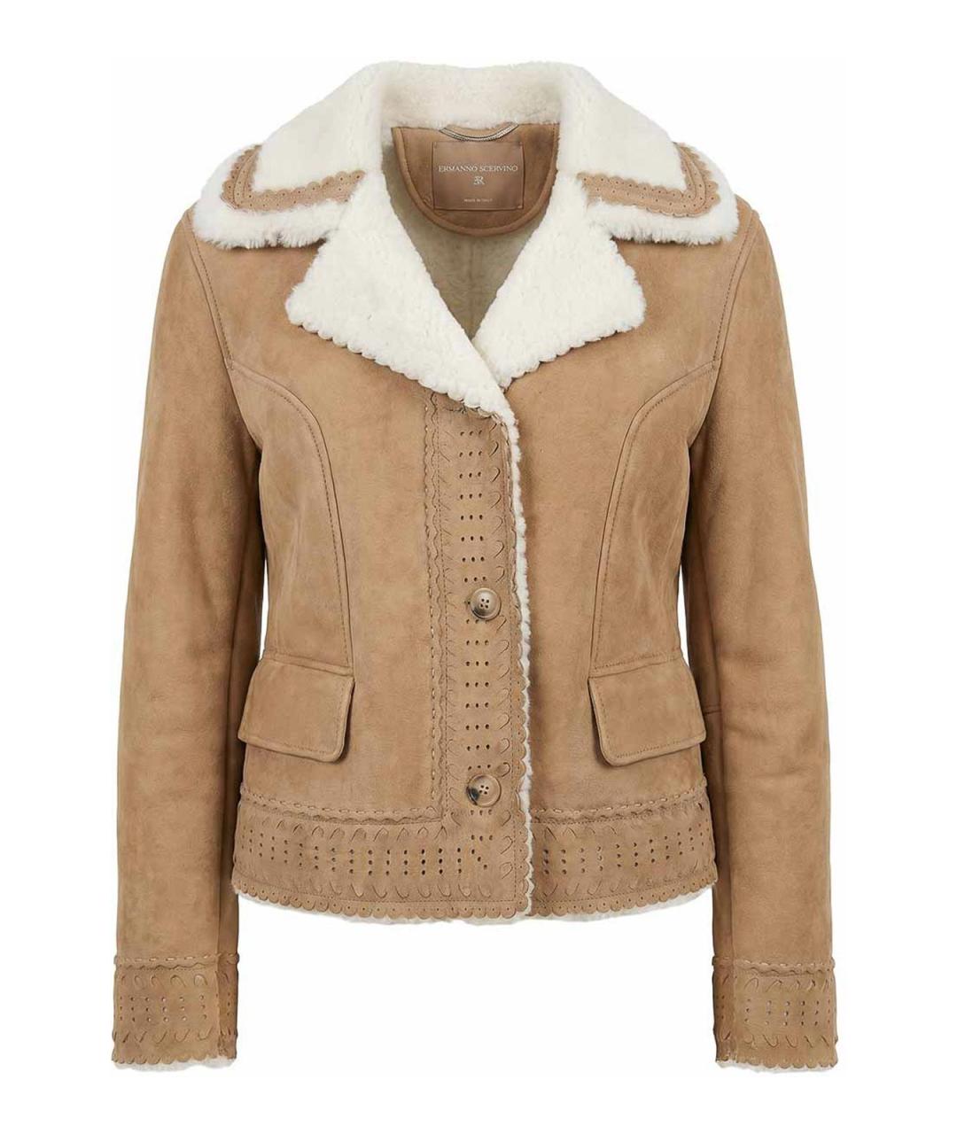 ERMANNO SCERVINO Бежевая дубленка, фото 1