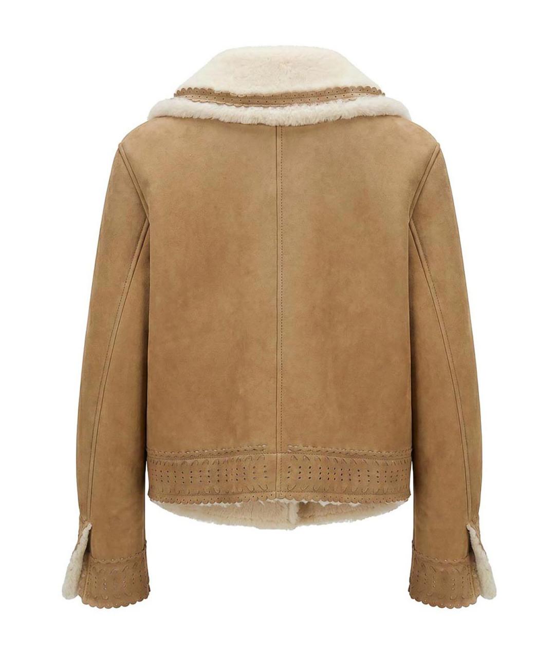 ERMANNO SCERVINO Бежевая дубленка, фото 2