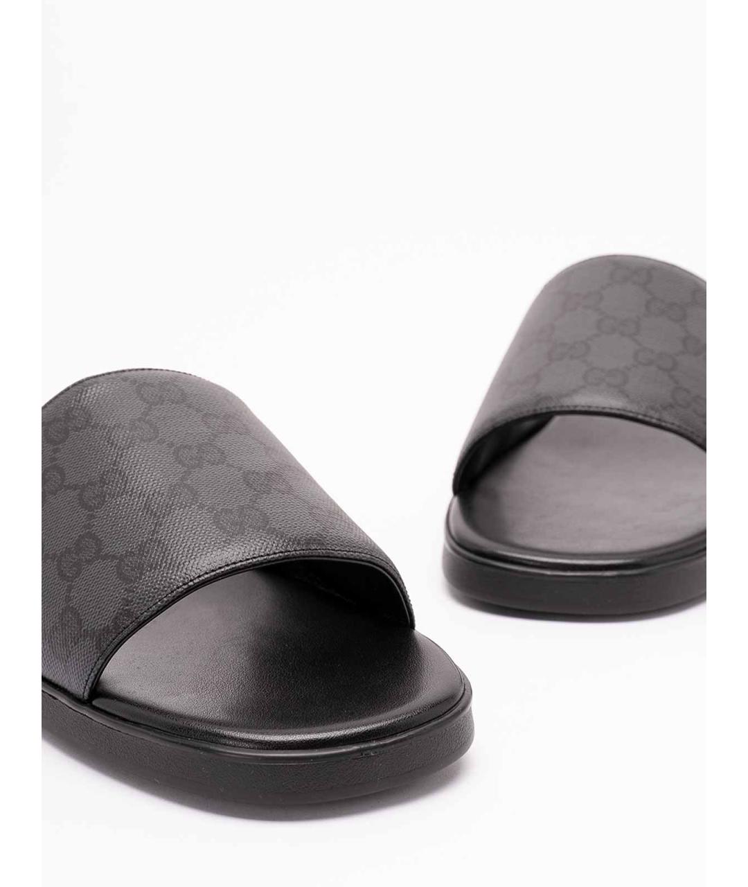 GUCCI Черные шлепанцы, фото 5