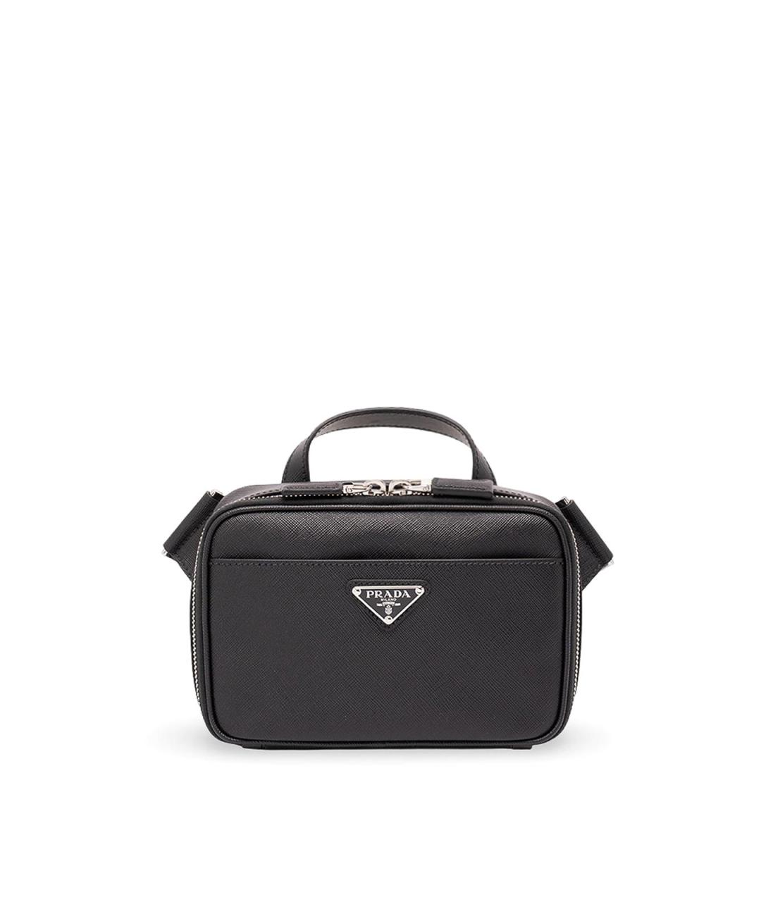 PRADA Черная кожаная поясная сумка, фото 1