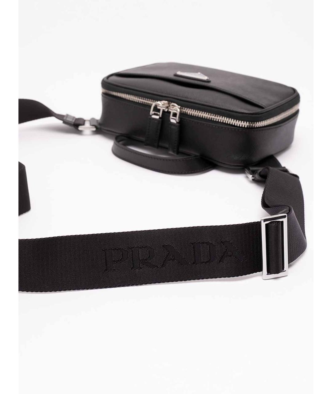 PRADA Черная кожаная поясная сумка, фото 4