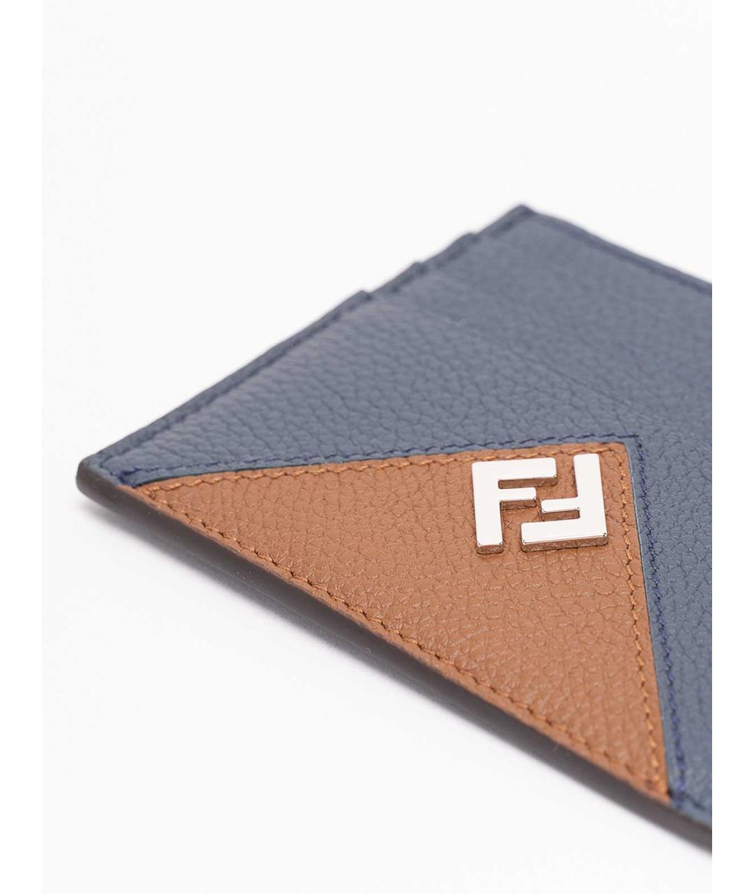FENDI Синий кожаный кардхолдер, фото 3