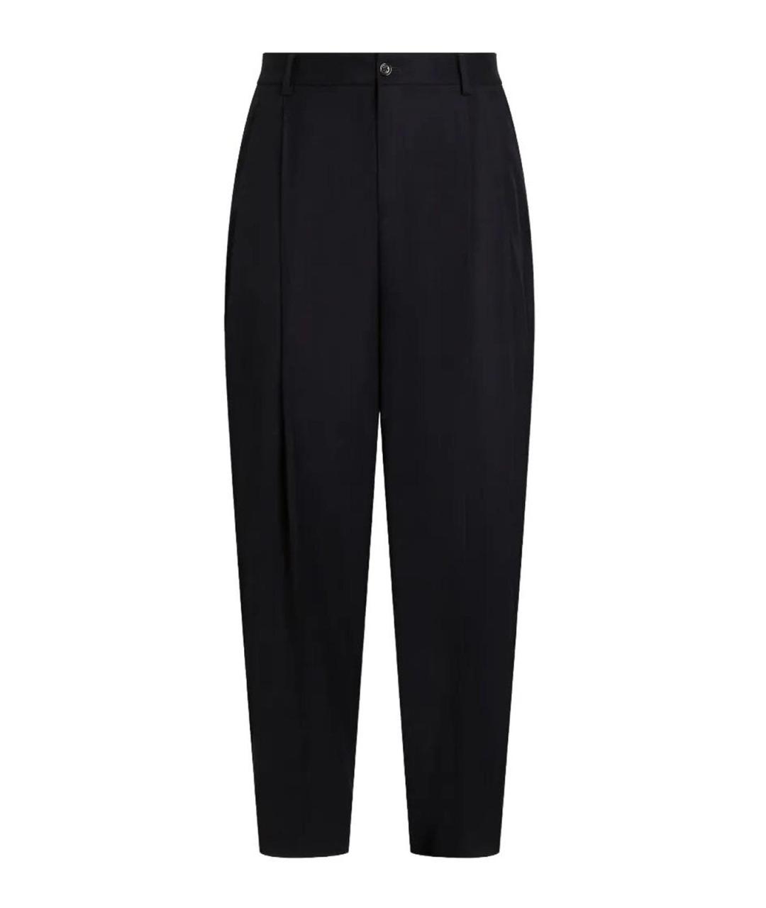 DOLCE&GABBANA Черные шерстяные повседневные брюки, фото 1