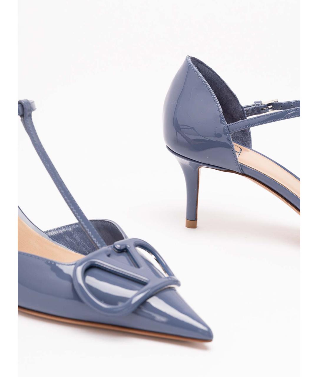 VALENTINO Синие кожаные туфли, фото 5