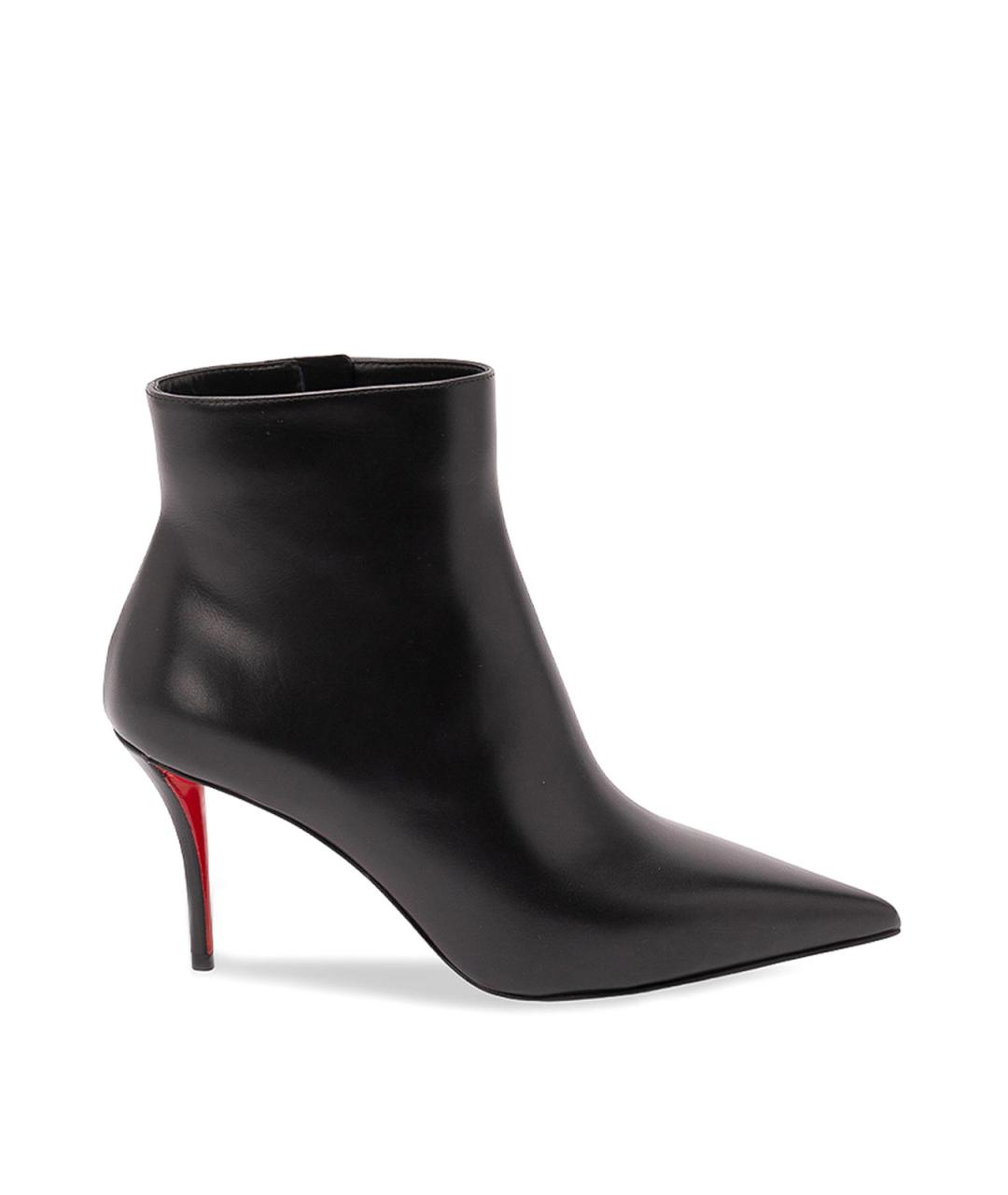 CHRISTIAN LOUBOUTIN Черные кожаные ботильоны, фото 1