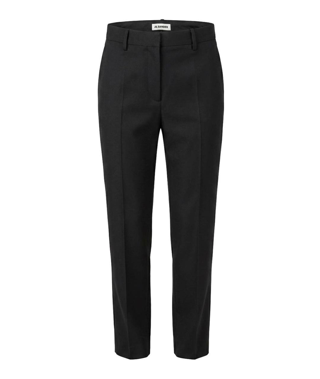 JIL SANDER Черные шерстяные прямые брюки, фото 1