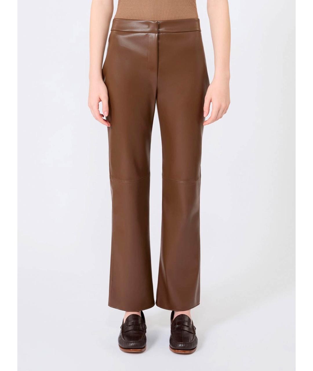MAX MARA Коричневые прямые брюки, фото 4