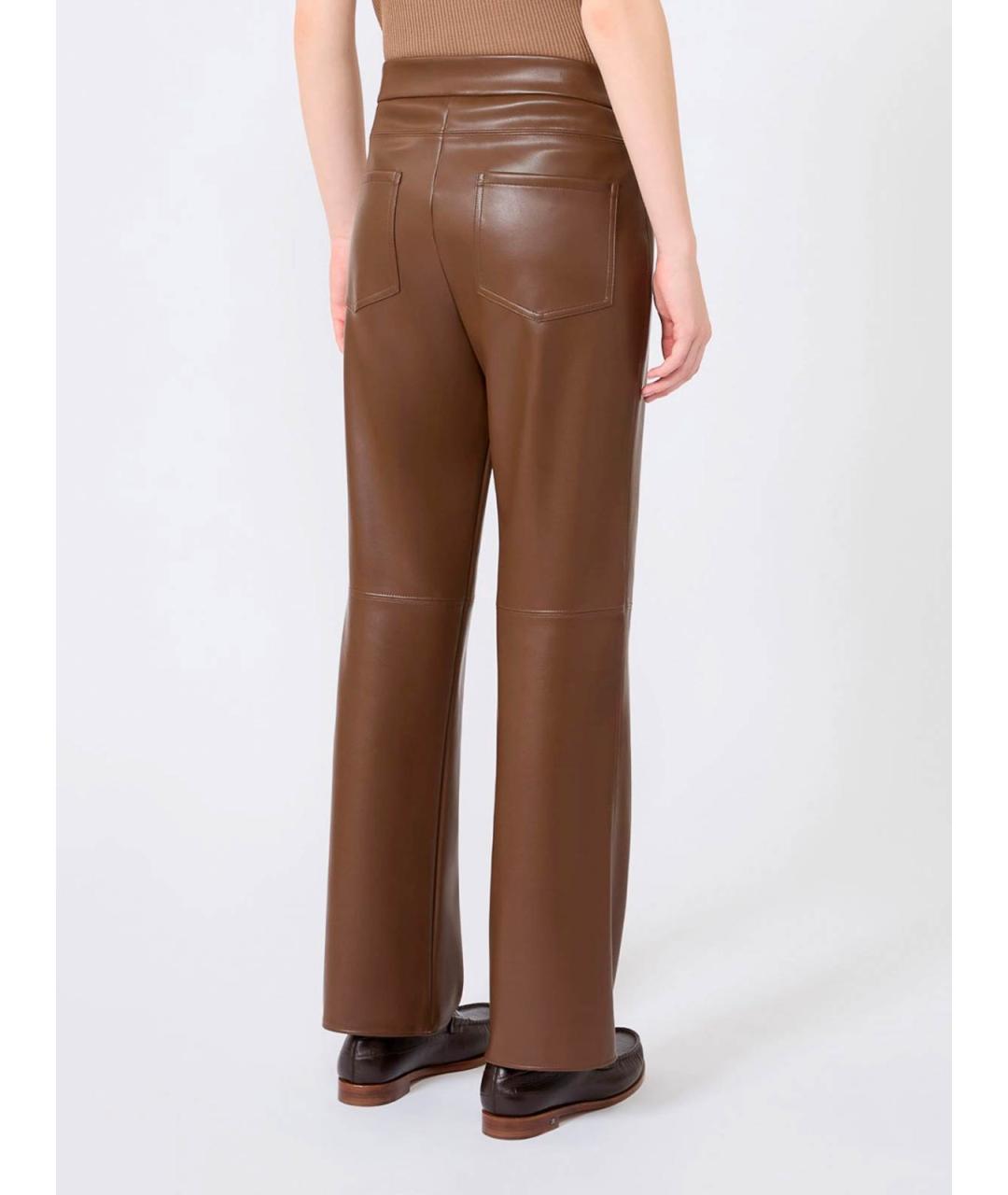 MAX MARA Коричневые прямые брюки, фото 5