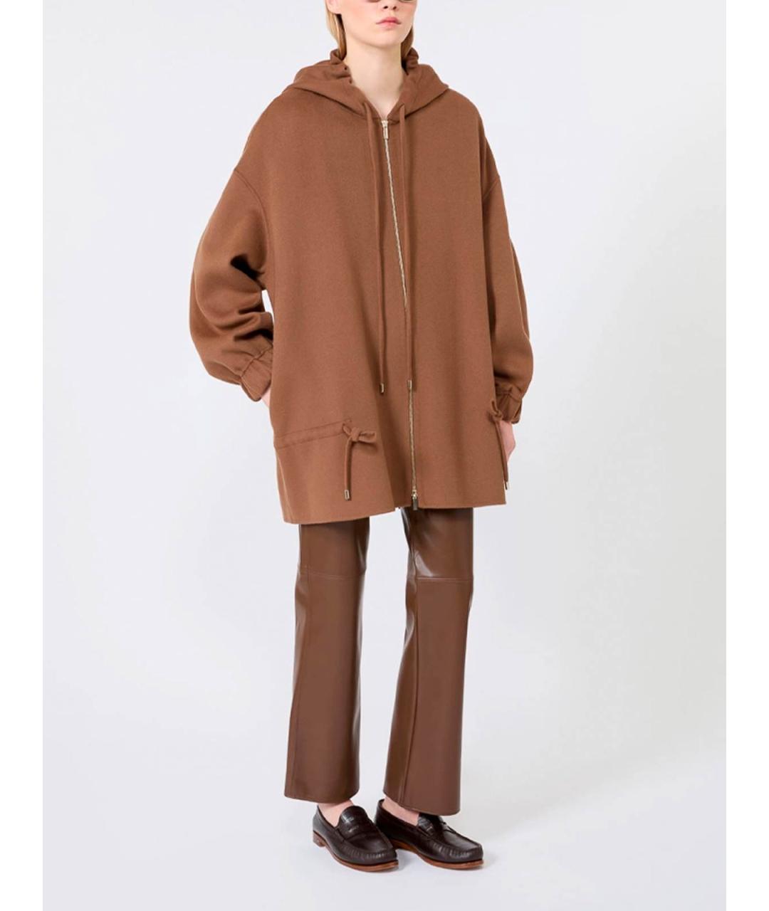 MAX MARA Коричневые прямые брюки, фото 3