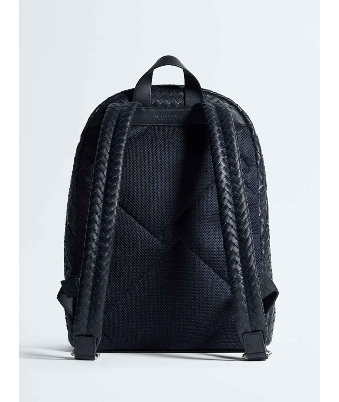 BOTTEGA VENETA Синий кожаный рюкзак, фото 2