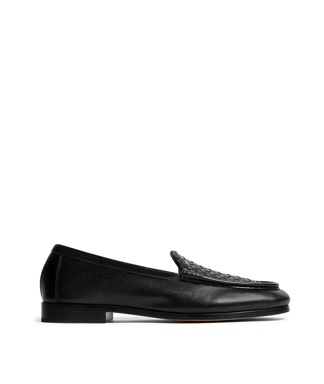 BOTTEGA VENETA Черные кожаные лоферы, фото 1