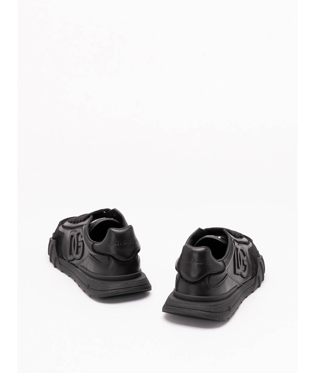 DOLCE&GABBANA Черные кожаные низкие кроссовки / кеды, фото 3