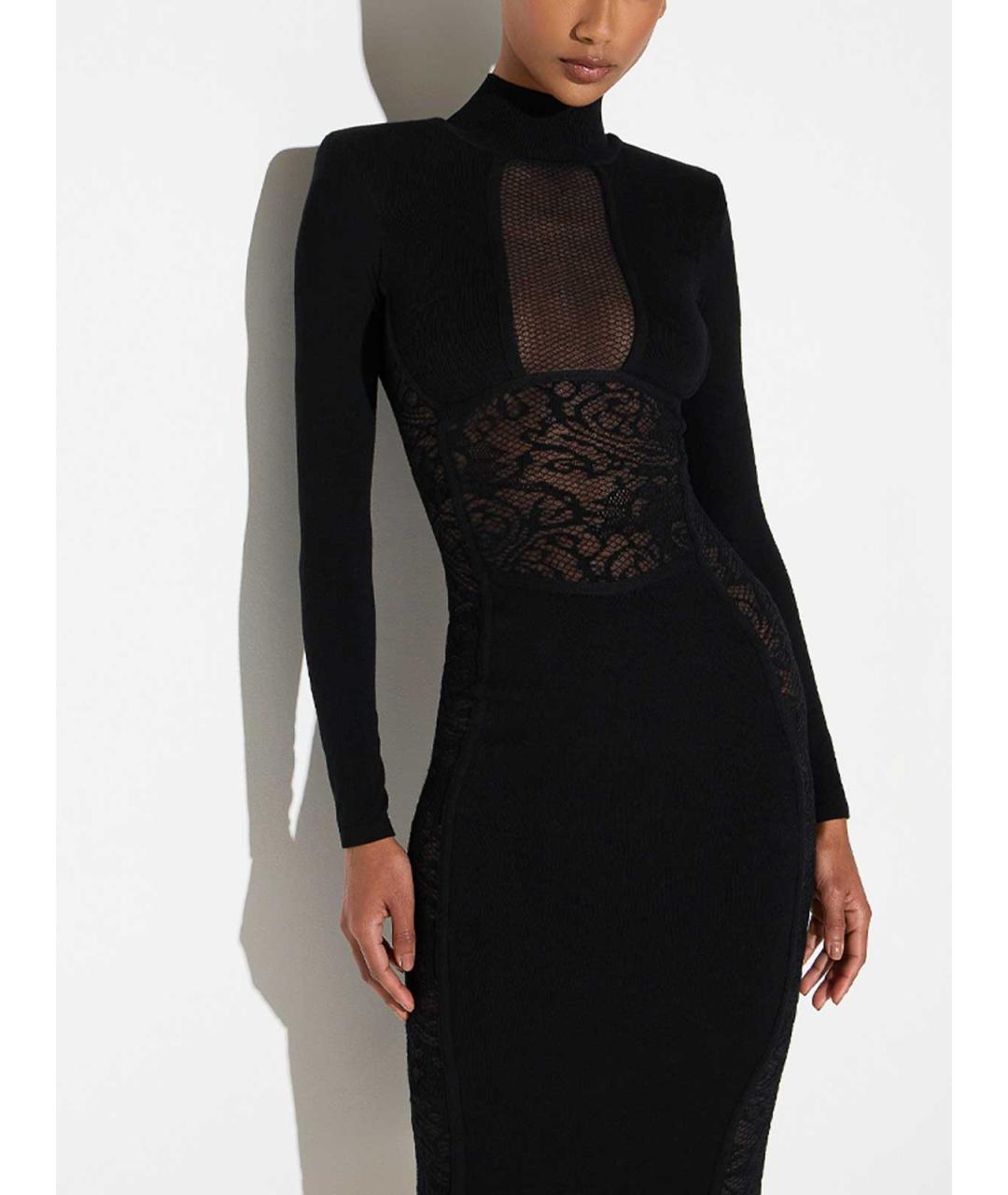 ELISABETTA FRANCHI Черное полиэстеровое повседневное платье, фото 4