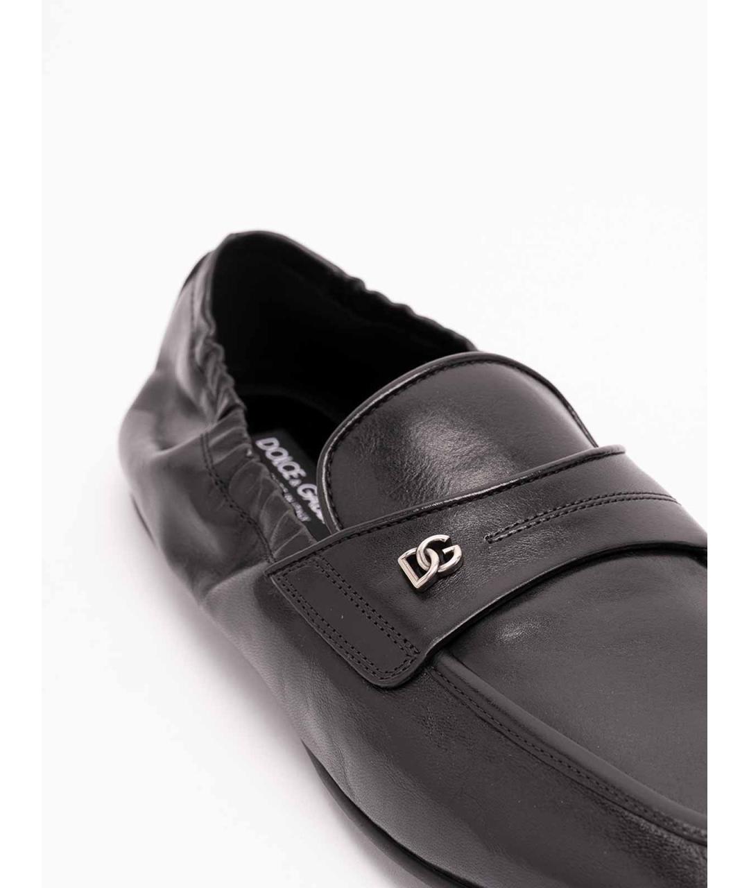 DOLCE&GABBANA Черные кожаные лоферы, фото 5