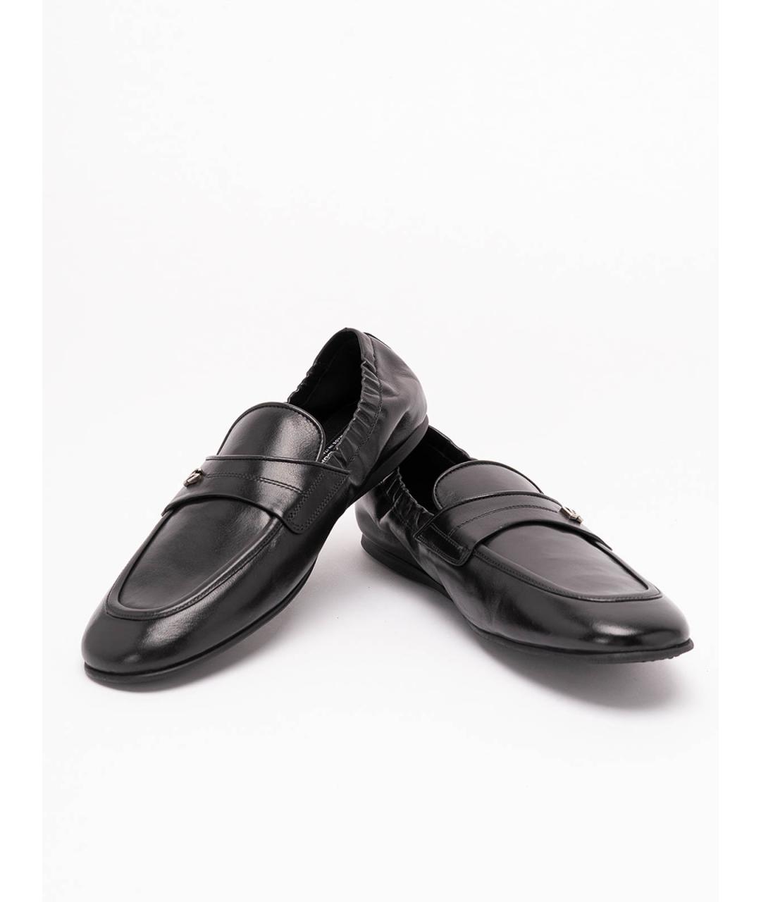 DOLCE&GABBANA Черные кожаные лоферы, фото 6