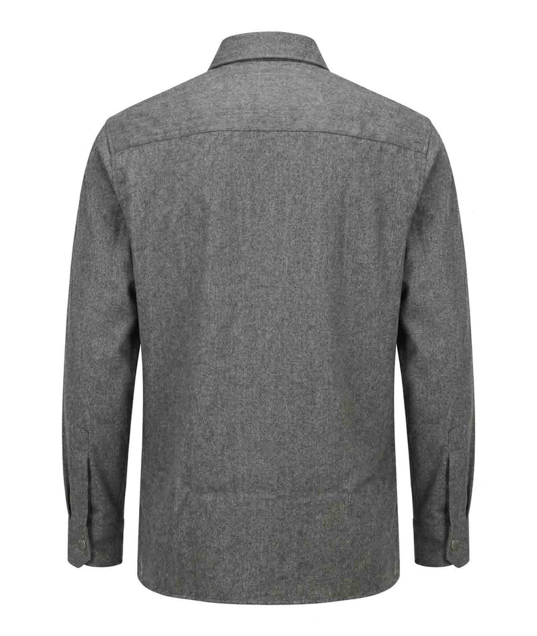 BRUNELLO CUCINELLI Зеленая шерстяная кэжуал рубашка, фото 2