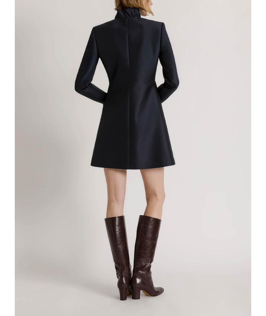 ALBERTA FERRETTI Синее шерстяное повседневное платье, фото 3
