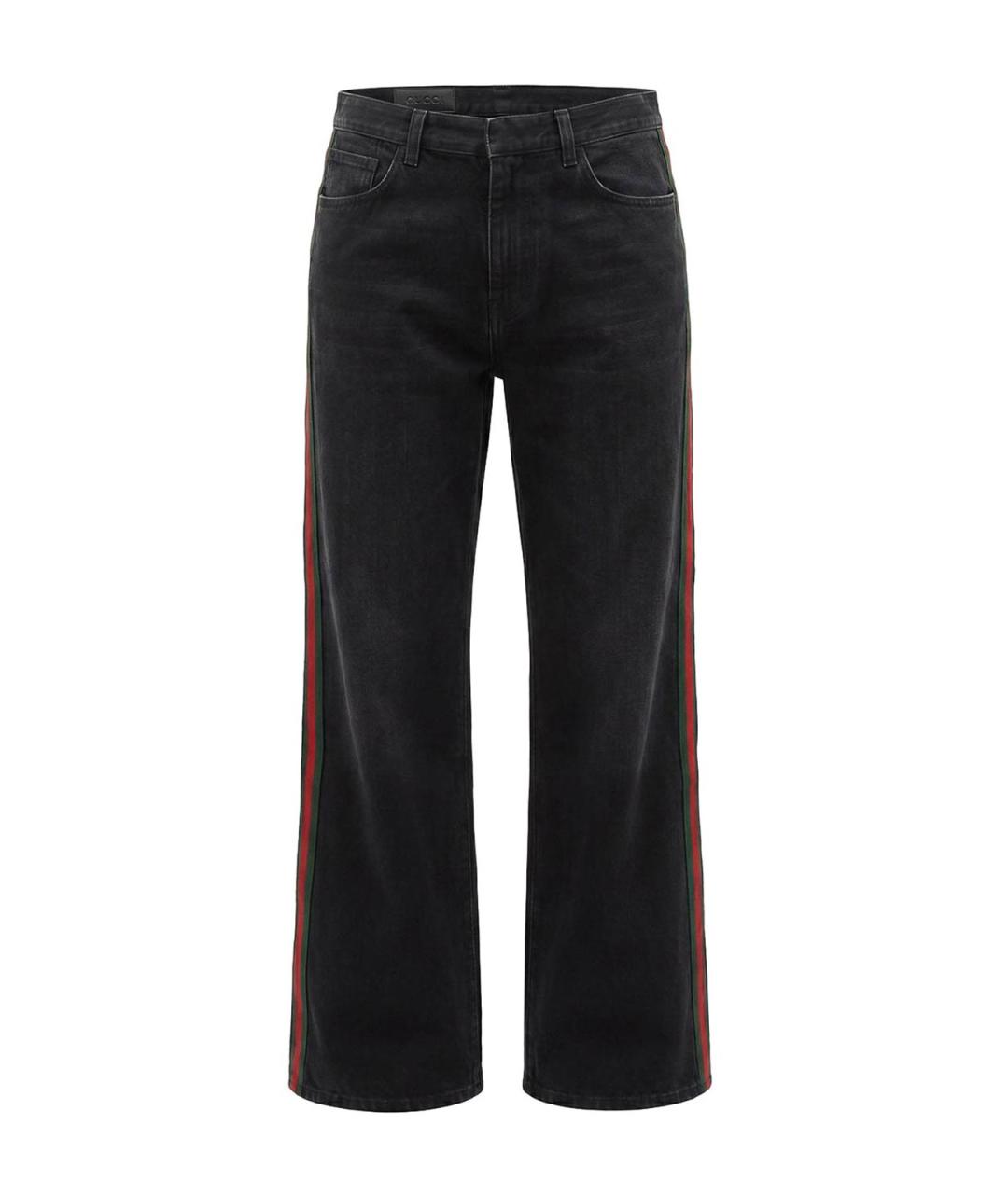GUCCI Черные хлопковые прямые джинсы, фото 1