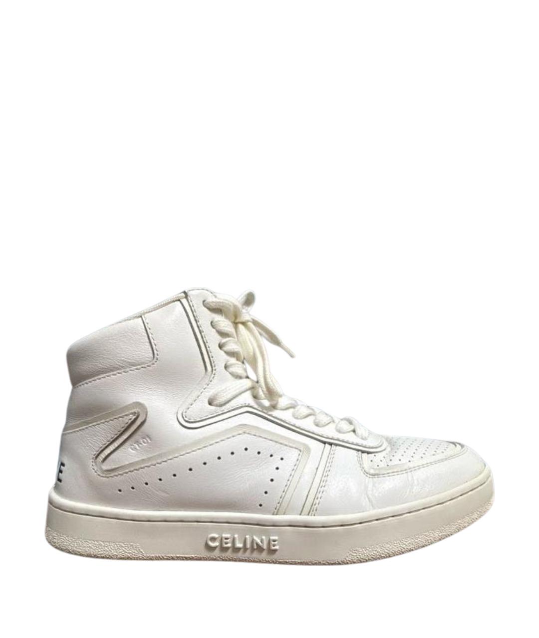 CELINE Белые кожаные кеды, фото 1