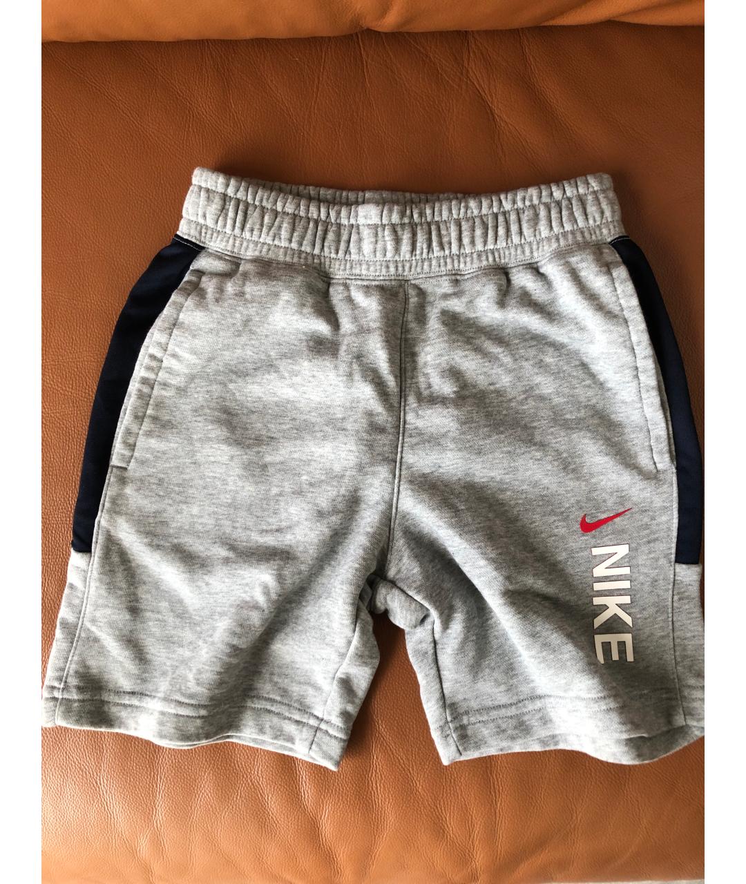 NIKE Серые хлопковые брюки и шорты, фото 9