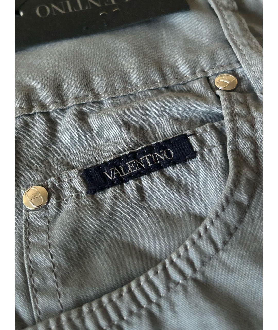 VALENTINO Голубые хлопковые повседневные брюки, фото 7
