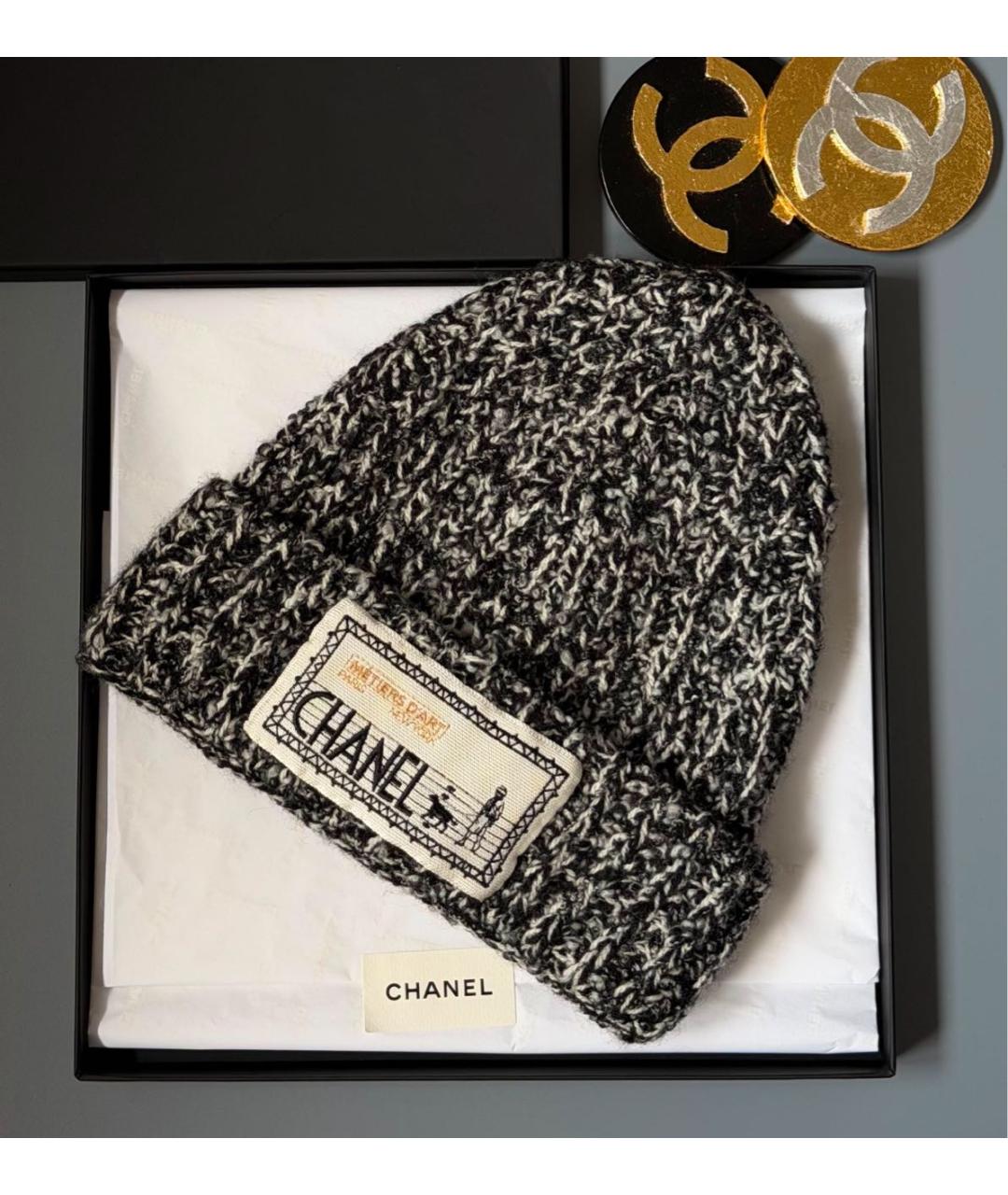 CHANEL Антрацитовая шапка, фото 2