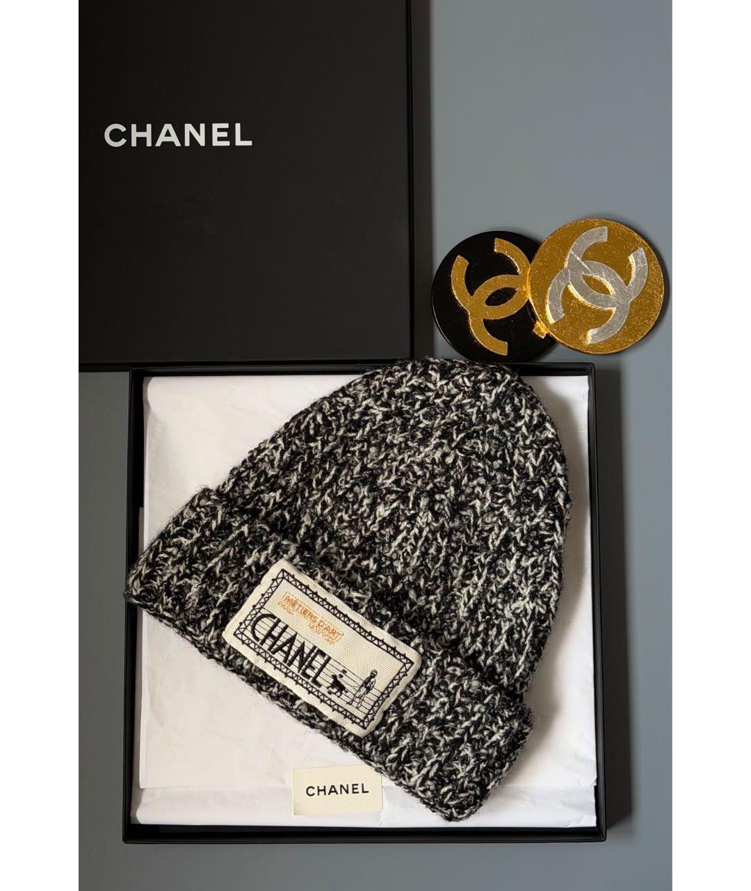 CHANEL Антрацитовая шапка, фото 5