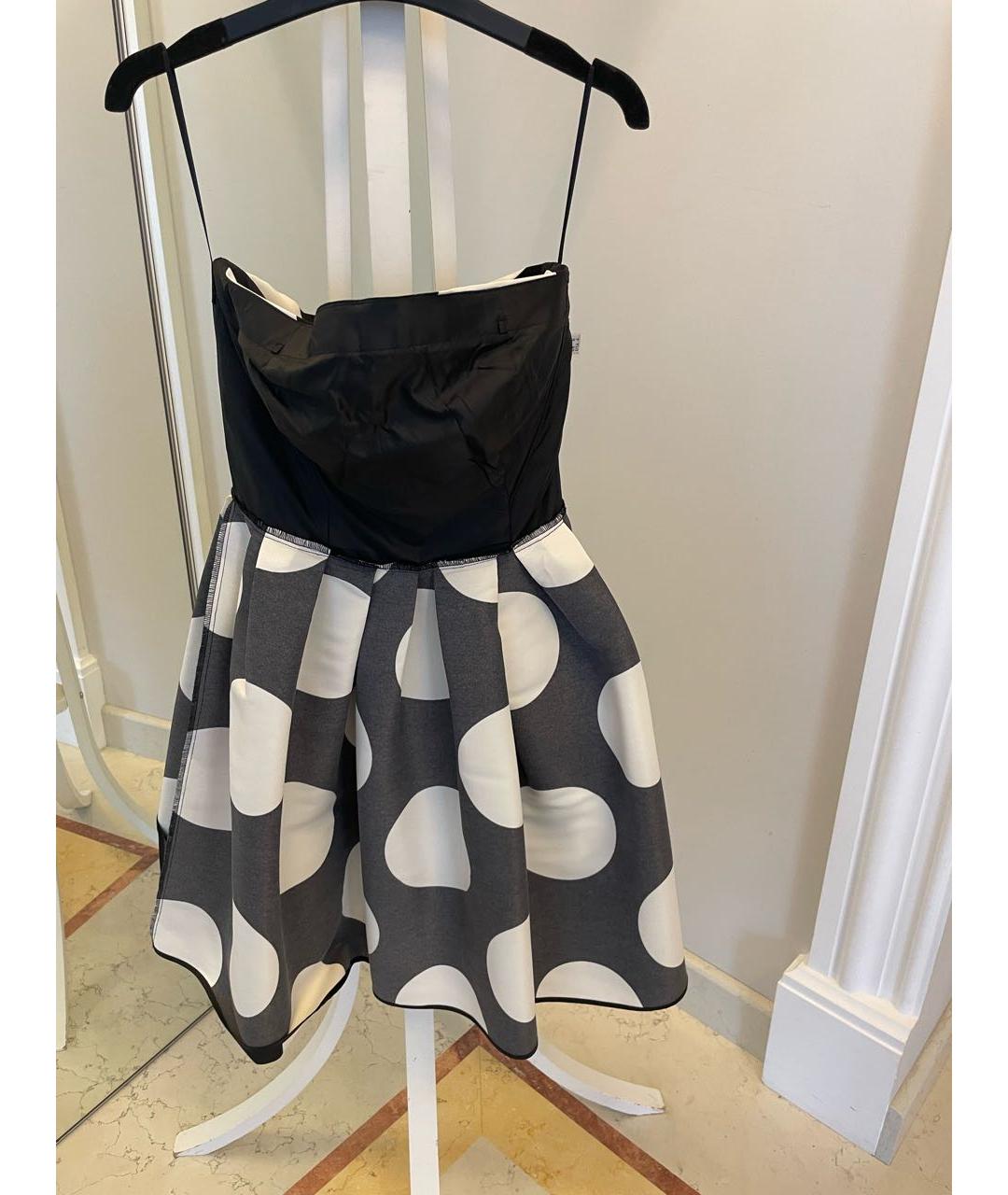 BOUTIQUE MOSCHINO Белое хлопковое коктейльное платье, фото 7