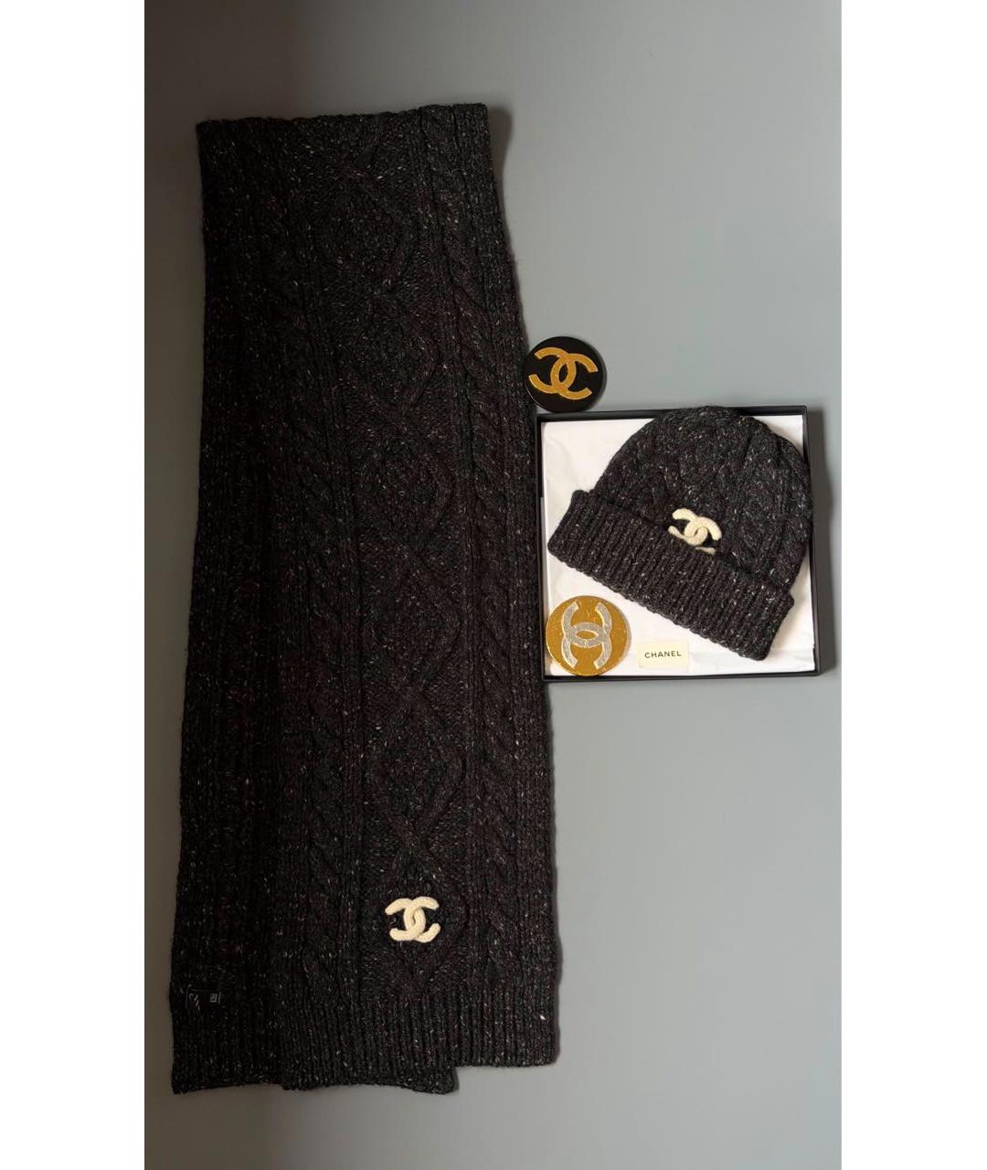 CHANEL Черная шапка, фото 2