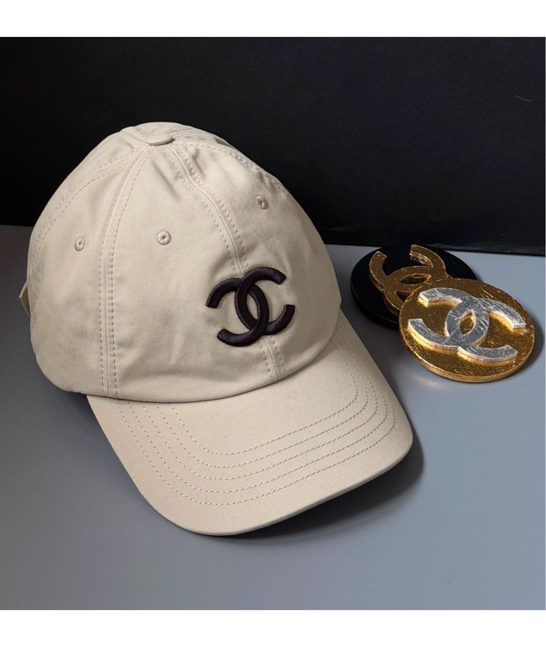 CHANEL Бежевая хлопковая кепка, фото 3