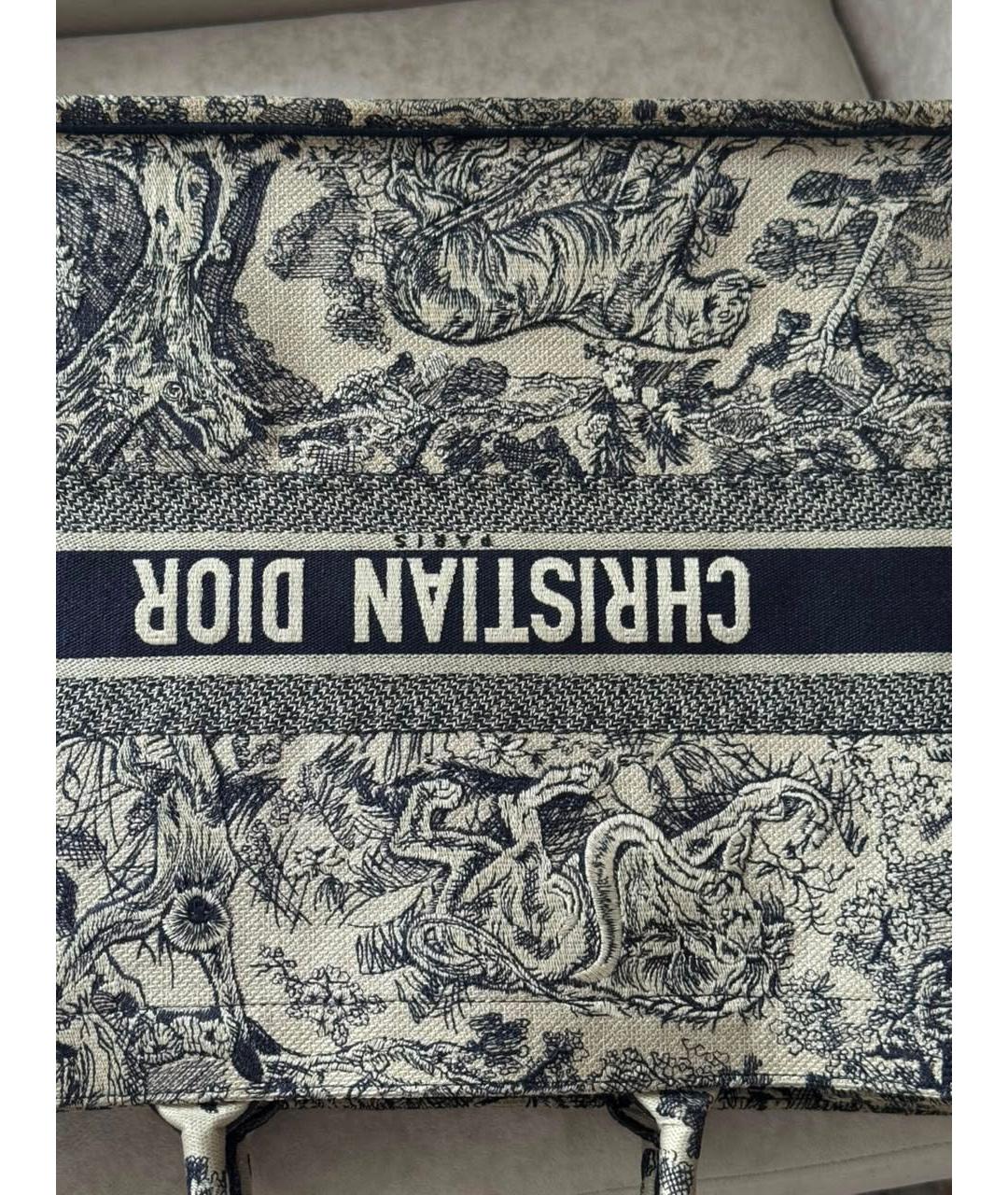 CHRISTIAN DIOR Синяя тканевая сумка с короткими ручками, фото 8