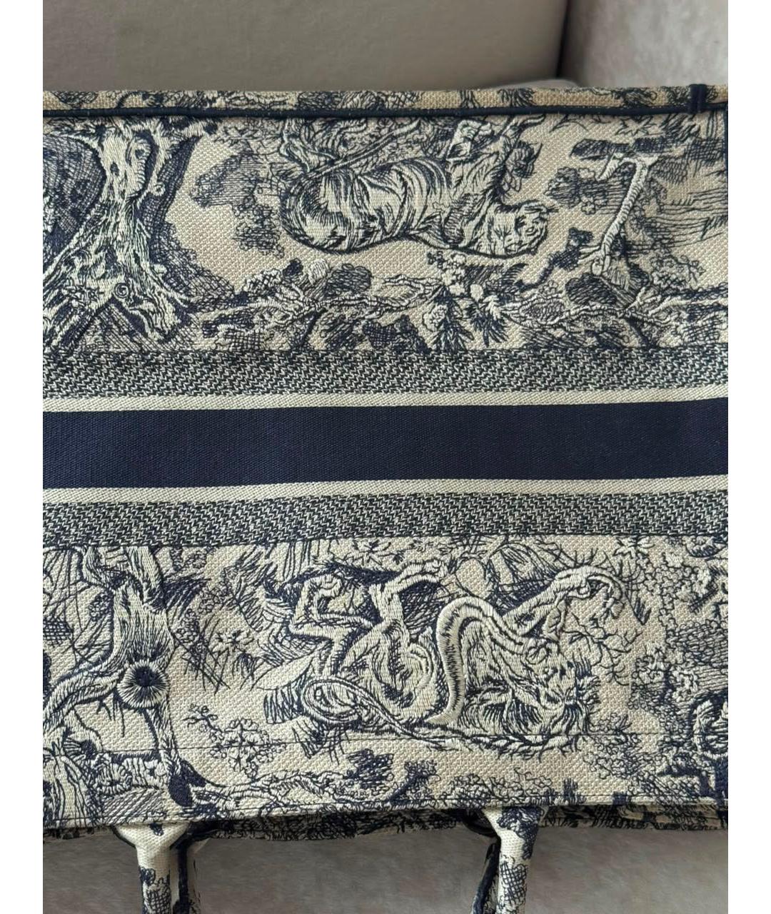 CHRISTIAN DIOR Синяя тканевая сумка с короткими ручками, фото 3