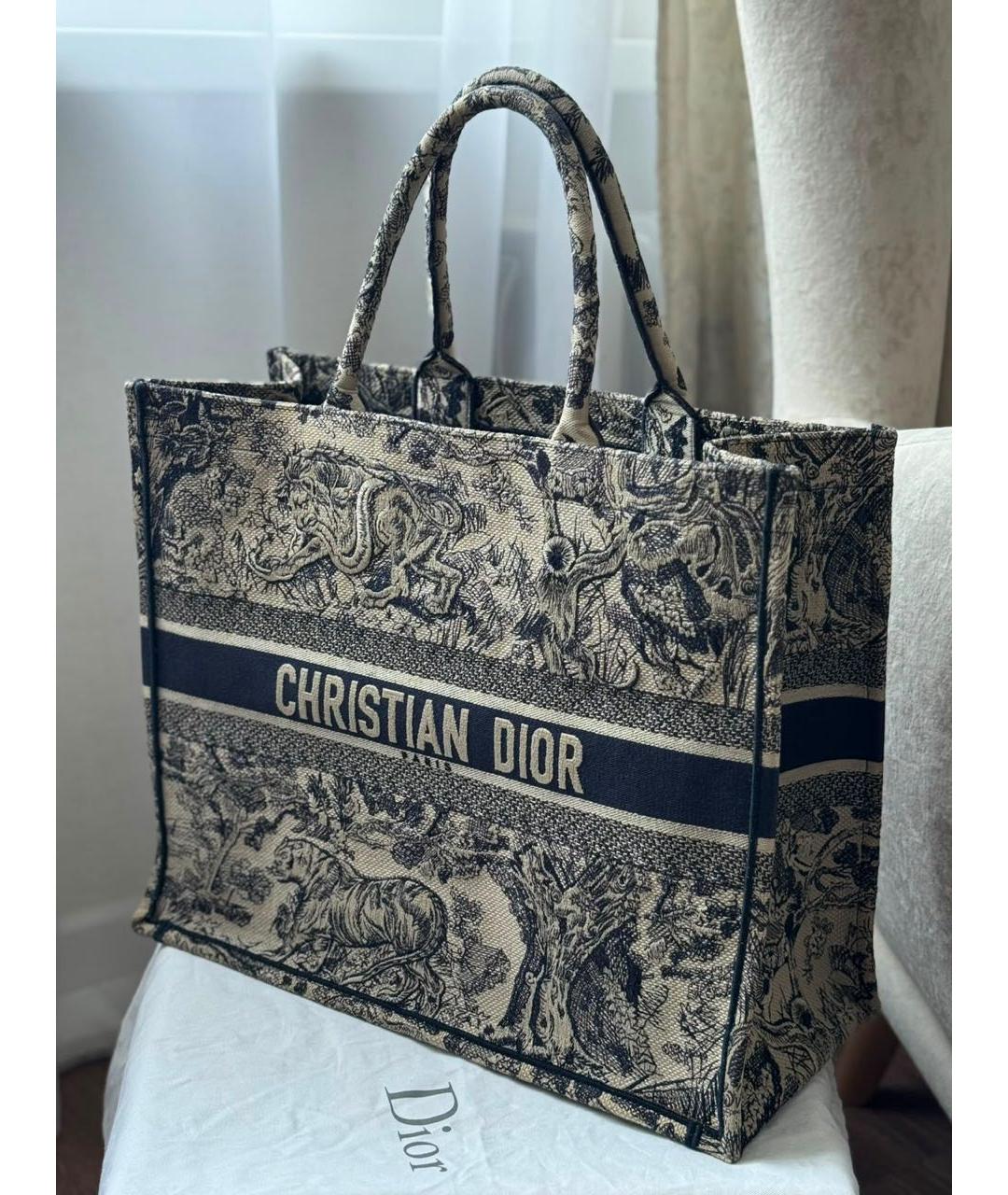 CHRISTIAN DIOR Синяя тканевая сумка с короткими ручками, фото 9