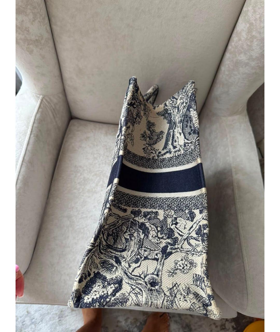 CHRISTIAN DIOR Синяя тканевая сумка с короткими ручками, фото 2