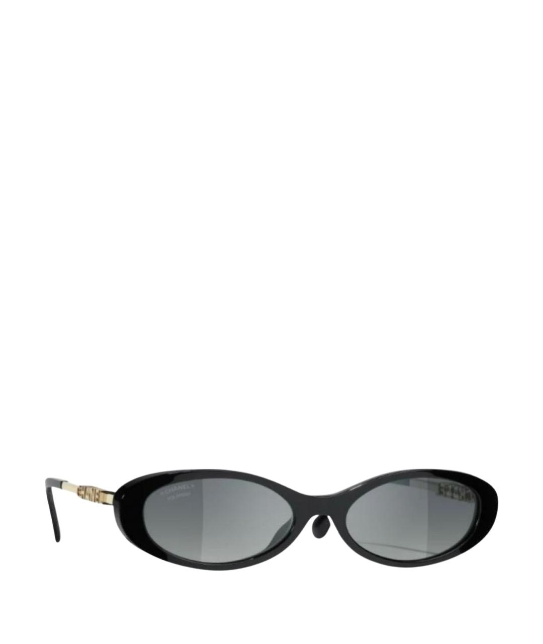 CHANEL Черные пластиковые солнцезащитные очки, фото 1