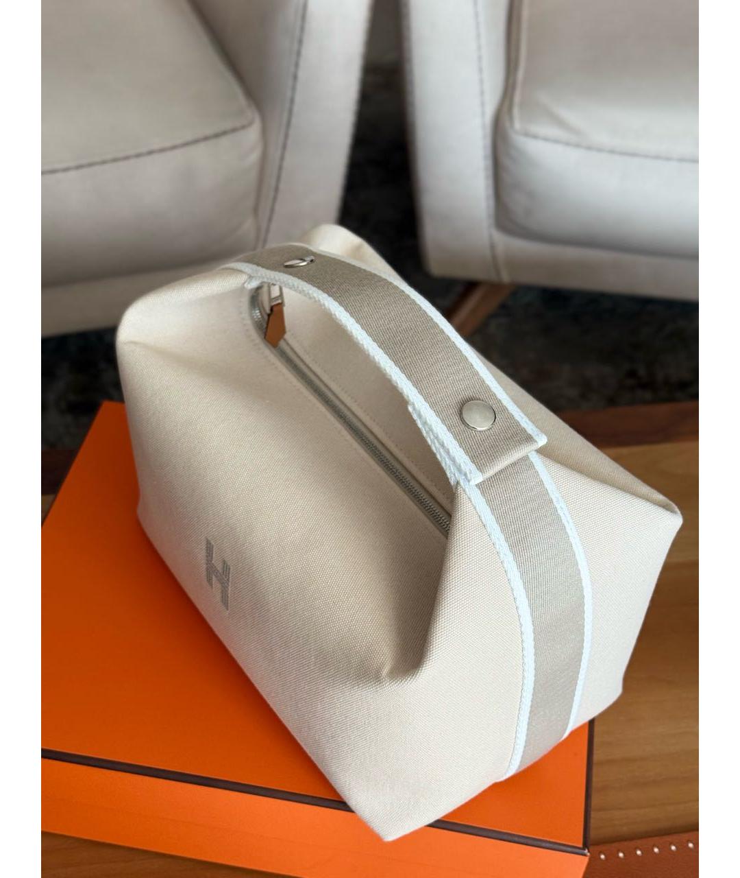 HERMES Бежевая косметичка, фото 4