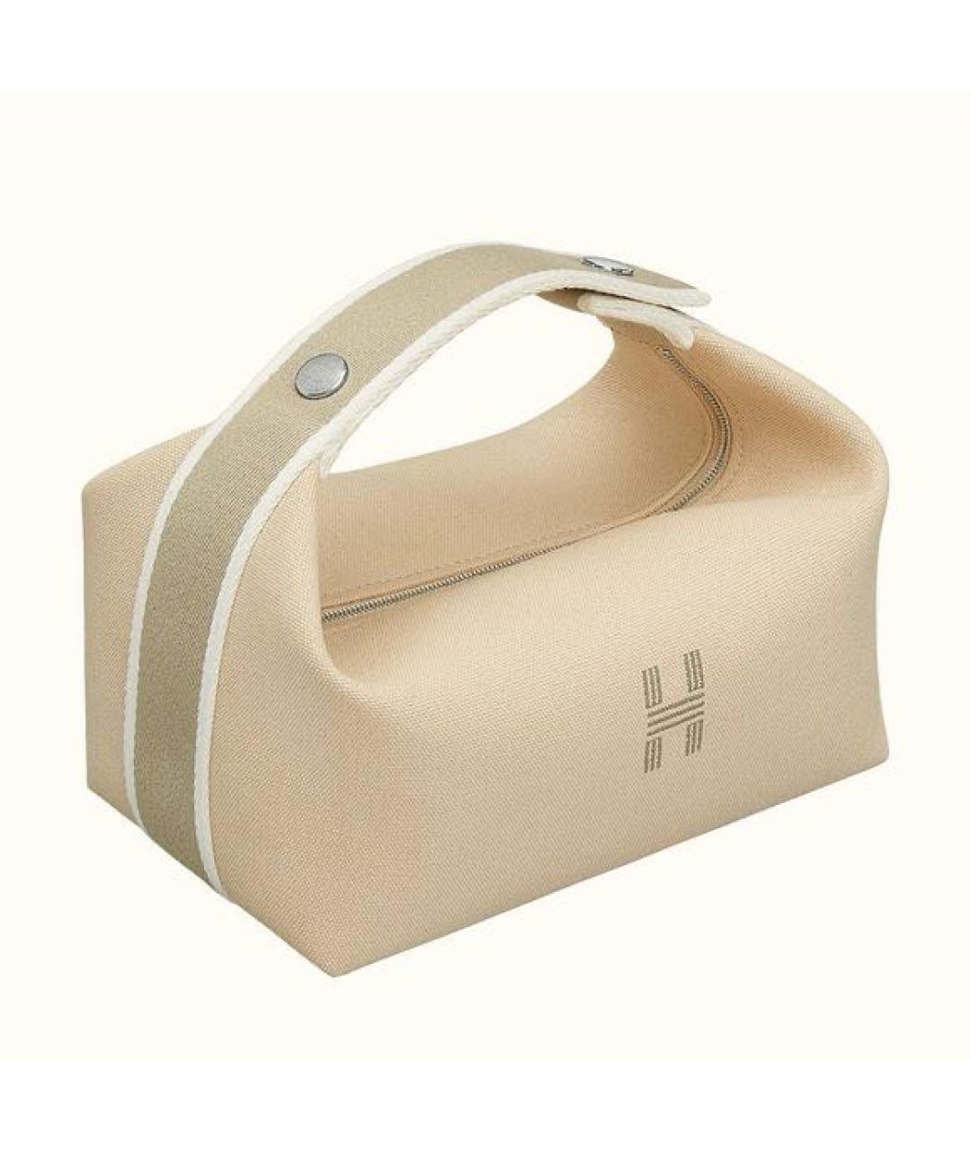 HERMES Бежевая косметичка, фото 7