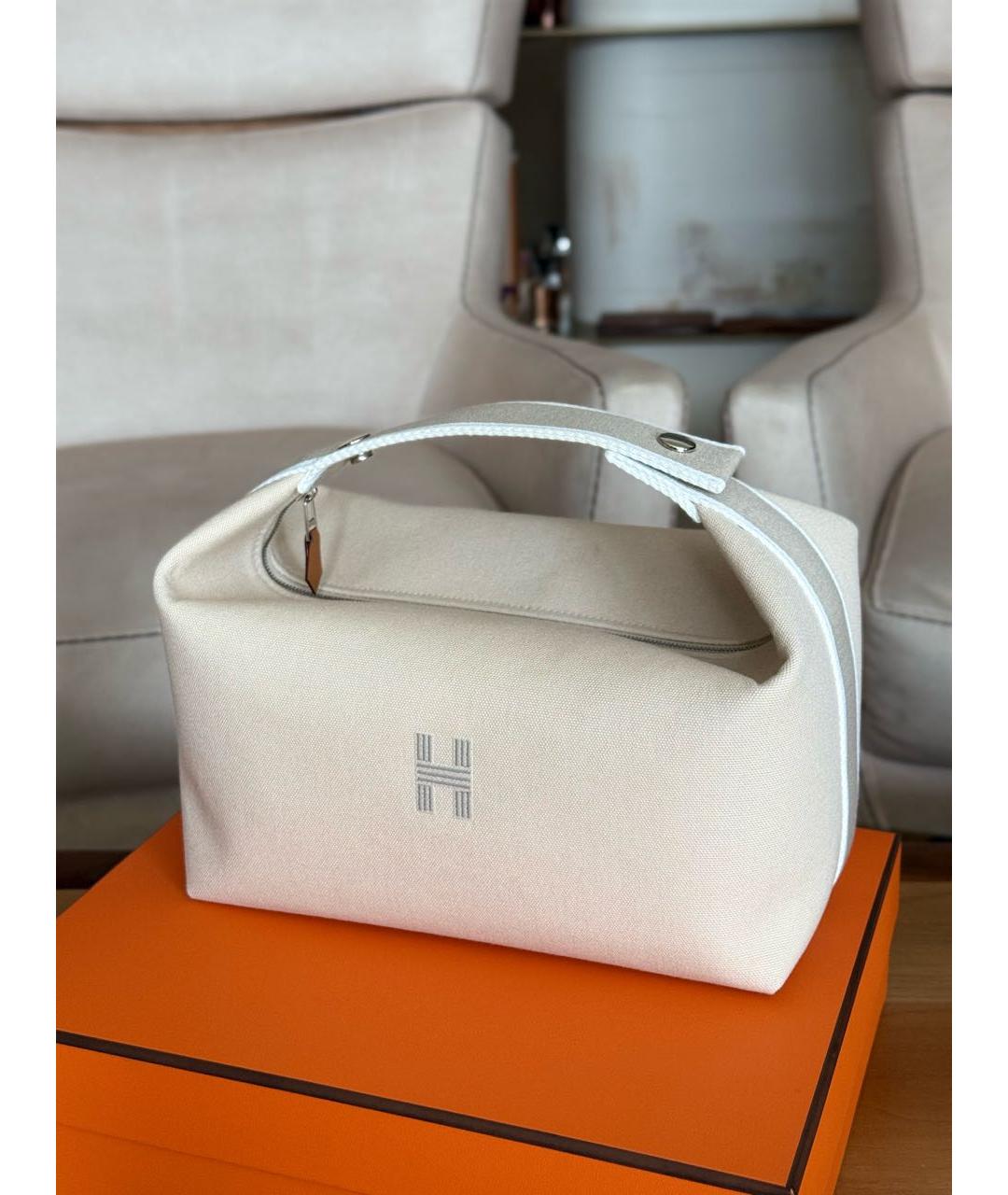 HERMES Бежевая косметичка, фото 2