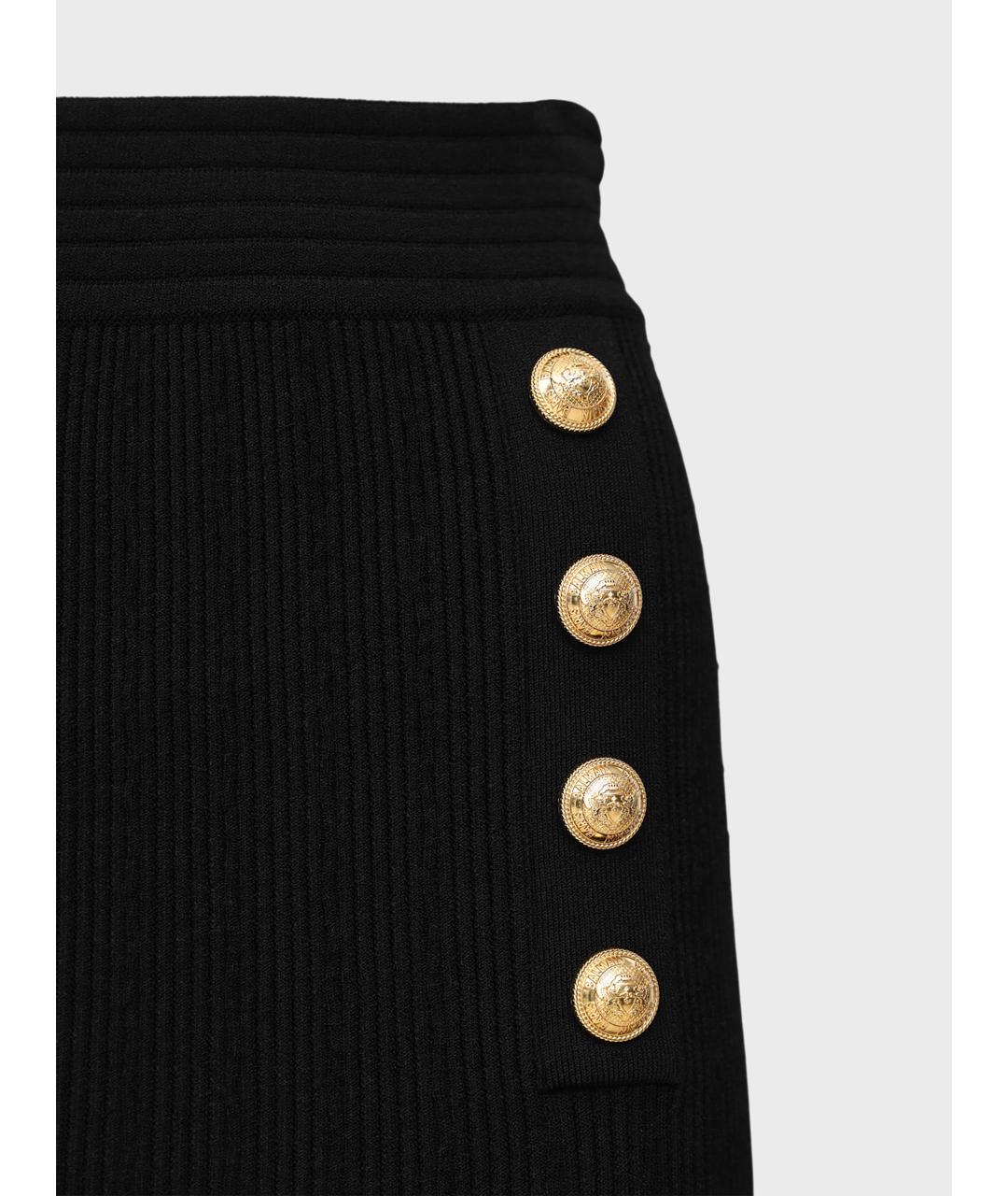 BALMAIN Черная вискозная юбка мини, фото 3