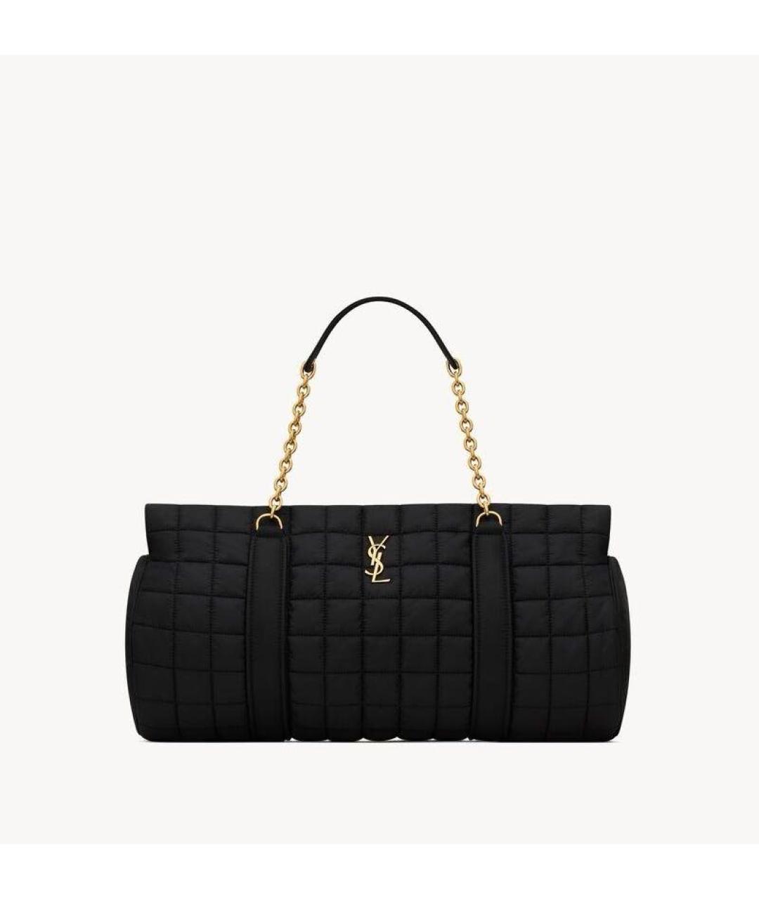 SAINT LAURENT Черная нейлоновая сумка с короткими ручками, фото 5