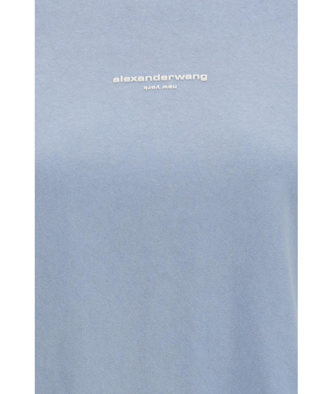 ALEXANDER WANG Голубая хлопковая футболка, фото 3