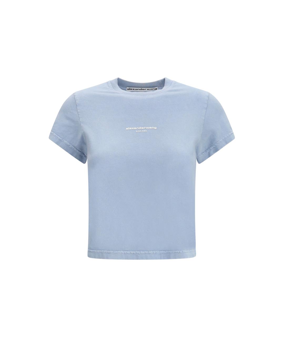 ALEXANDER WANG Голубая хлопковая футболка, фото 1