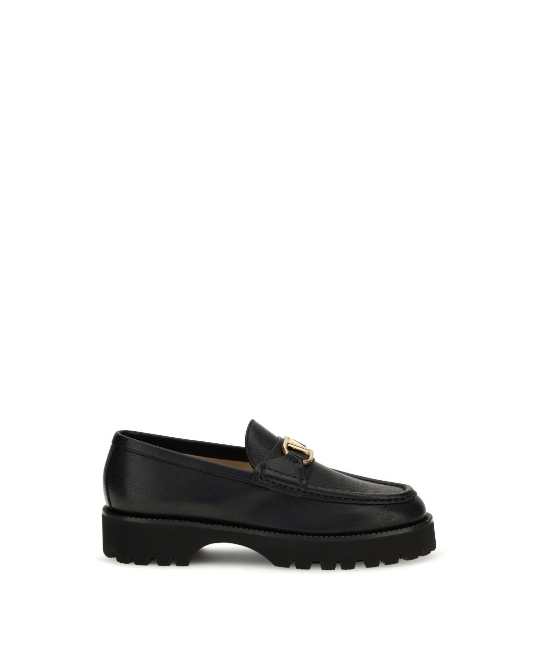 VALENTINO Черные кожаные лоферы, фото 1